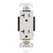Faith Duplex Straight Blade Receptacle, 5-20R, 20 A, 125V AC, 2 Pole, 3 Wire, Flush Mount, Grounded SSRE4-WH-10 - alternate 1